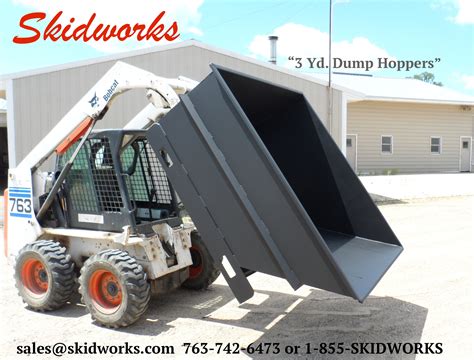 dumping hopper skid steer|trash hopper for skid steer.